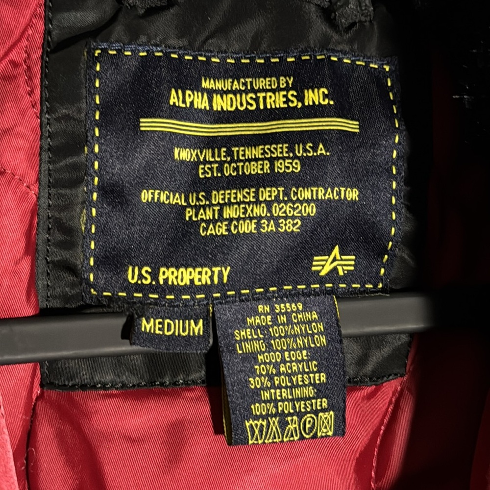 ALPHA INDUSTRIES Bomber B-15 Flight Jacket Fart-Pac Eagles Vintage Coat Medium - Picture 10 of 14